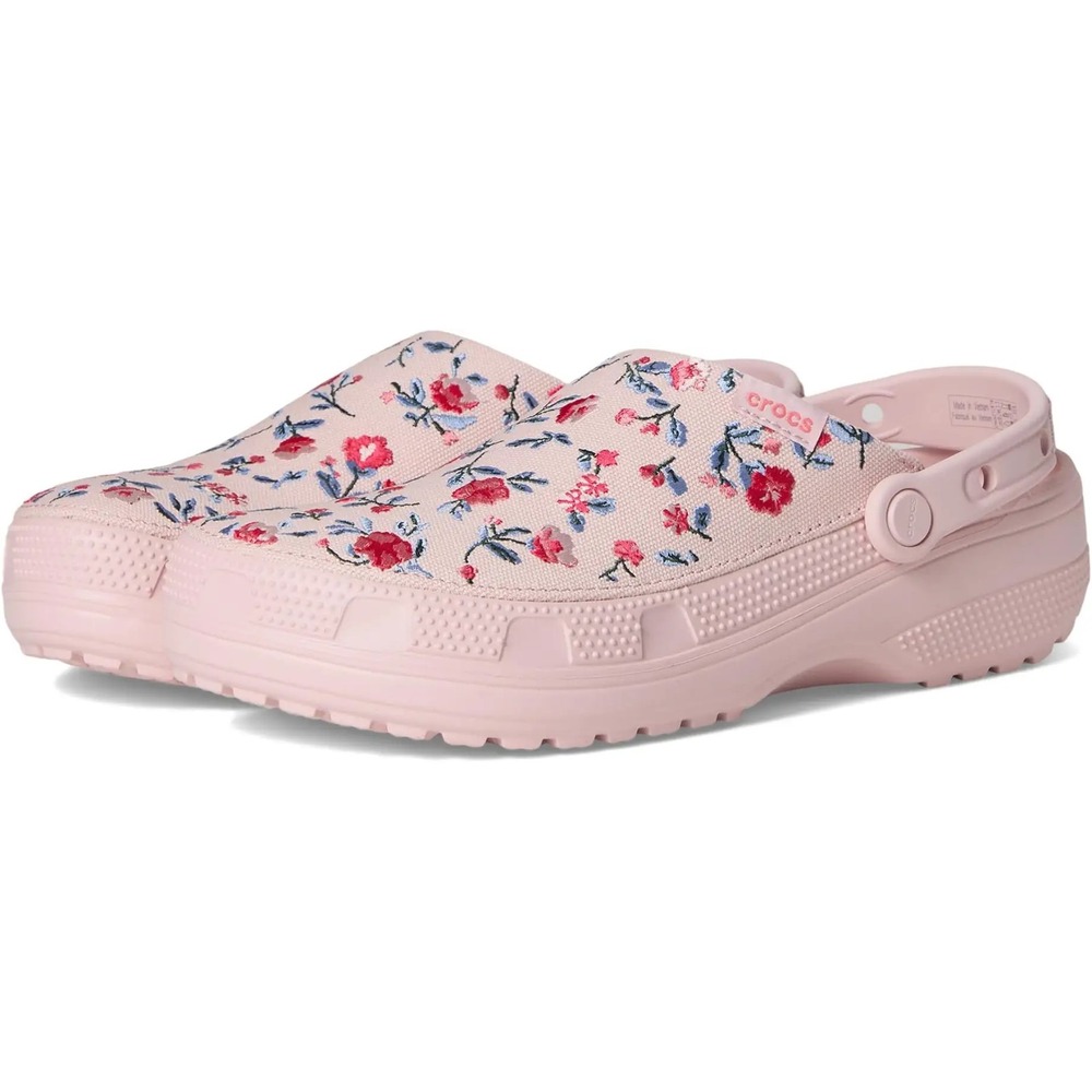 Crocs Classic Crafted Crafted Canvas Floral Cotton Candy Clog Women's Size 5